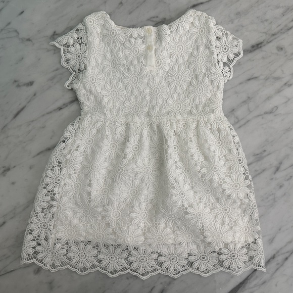 Zara White Lace Flower Dress - Picture 2 of 8